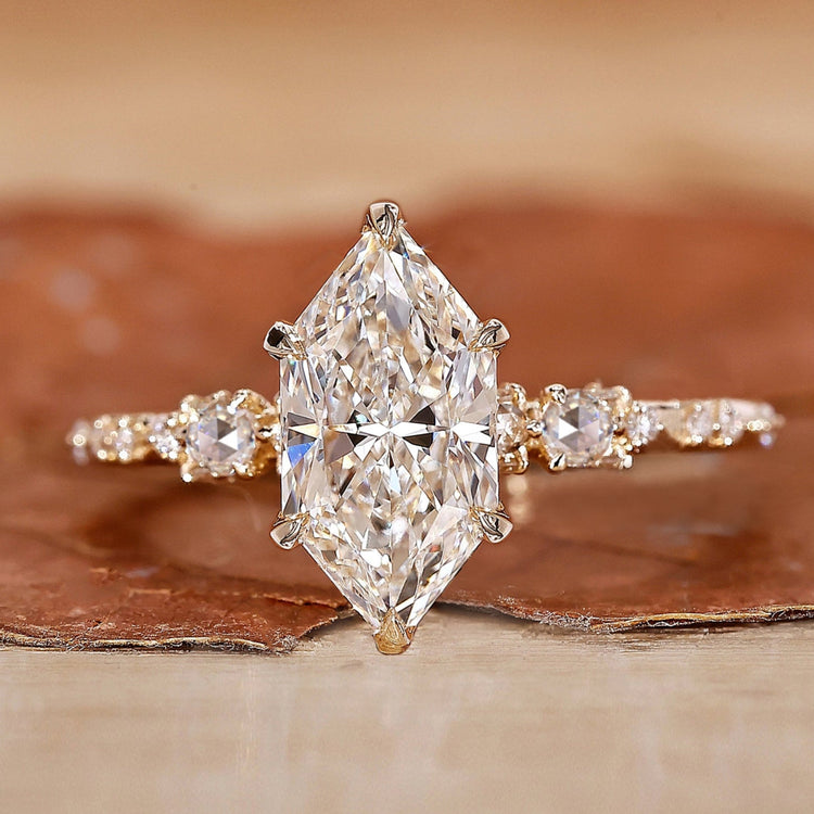 Pave Setting Ring with dutch marquise diamond ring.