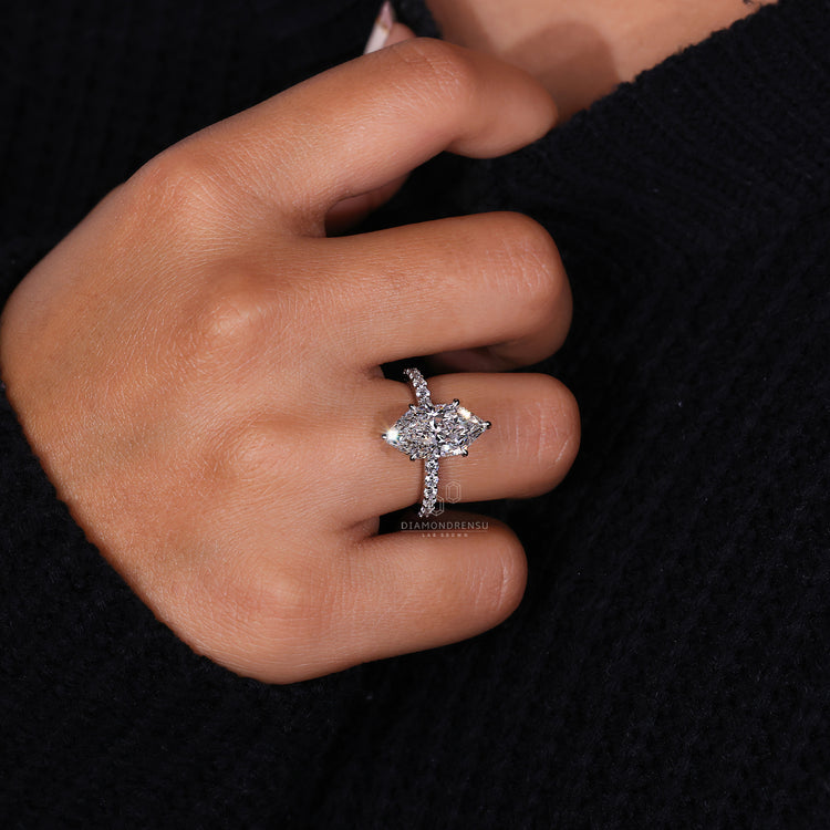 IGI certified stone placed in handmade ring.