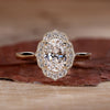 Oval Cut Lab-Grown Diamond Vintage Halo Engagement Ring 1 - 2 CT