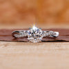 Round Cut Lab-Grown Diamond Twisted Pavé Engagement Ring – 0.5 - 2 CT