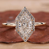 Dutch marquise ring with 6 claw prong setting.