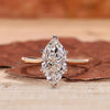 Solitaire Marquise Diamond Ring With Cathedral Style