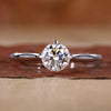Round Lab-Grown Diamond Solitaire Compass Prong Setting Ring 0.5 - 3 CT