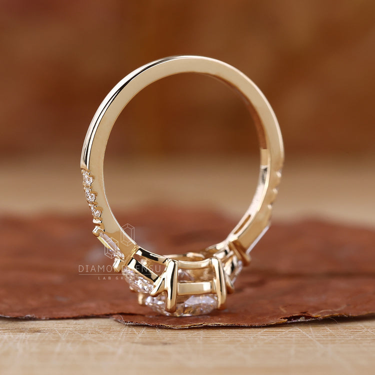 Lab Grown Diamond used in pave setting ring.