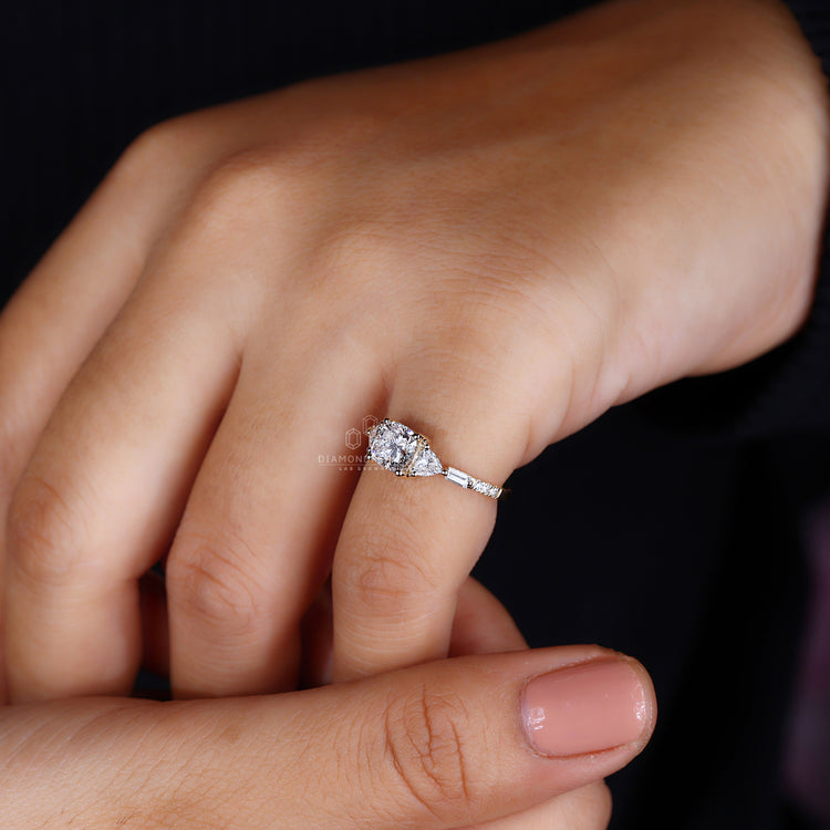 Customise ring with yellow gold diamond ring.