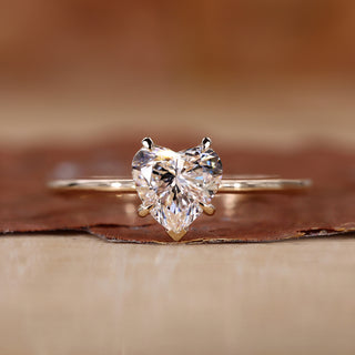 Heart diamond ring with a clean and elegant design.