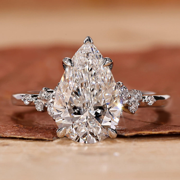 White Gold Diamond Ring with snowdrift diamond ring style.