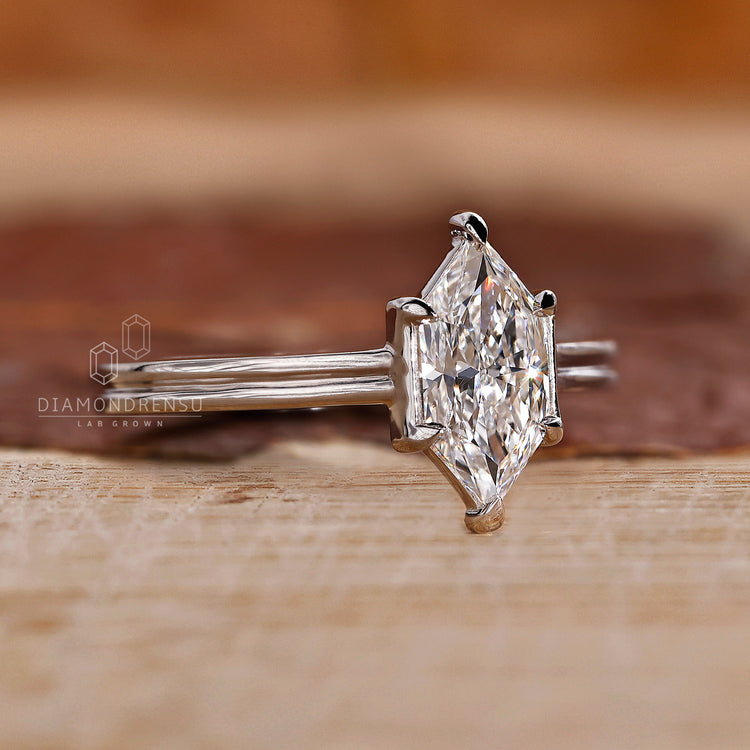 white gold diamond ring with Dutch marquise design.