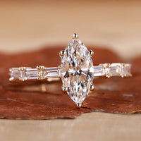 Marquise engagement ring in a bold and elegant design.