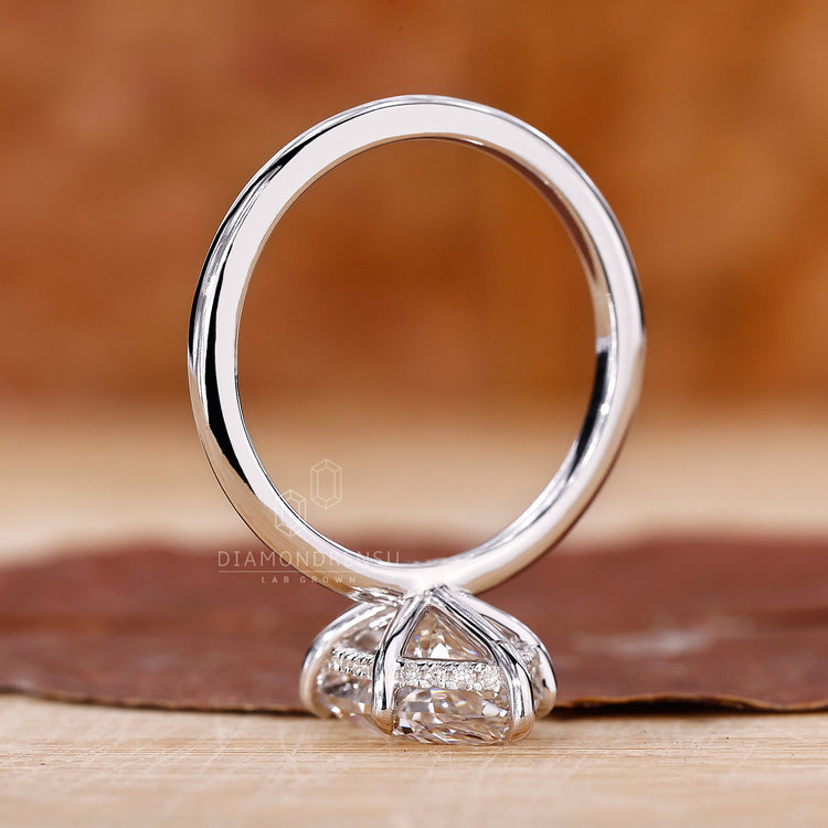 customise ring with hidden halo diamond ring.