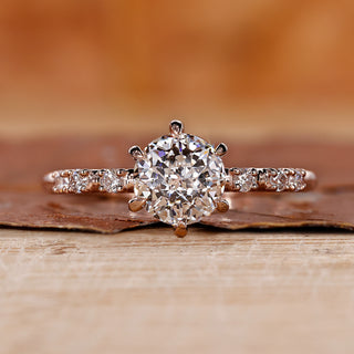 Hidden Halo Ring with round cut diamond ring.