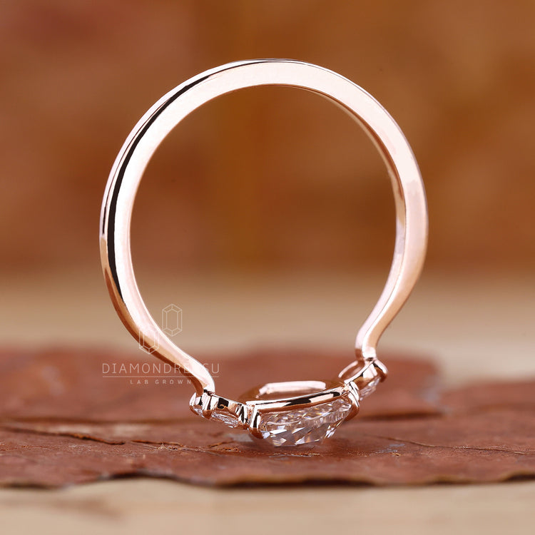 Buy Engagement ring in three stone ring setting.