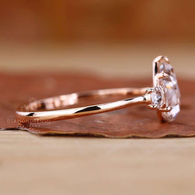 Lab Grown Diamond in claw prong setting ring.