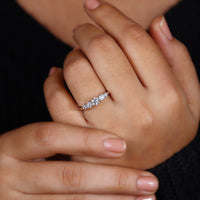 Custom diamond band in trellis wedding band.