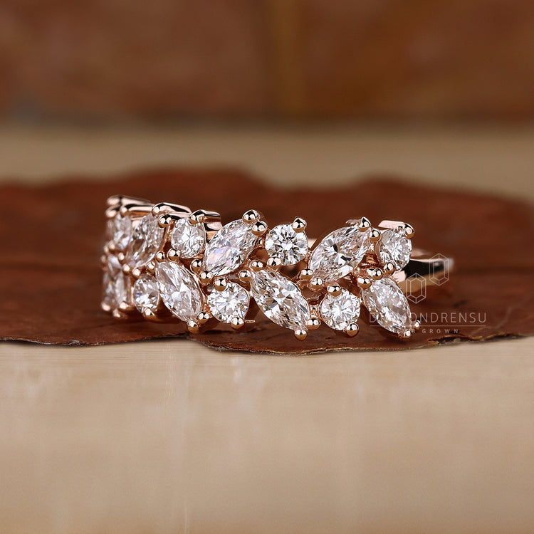 Unique wedding band made in rose gold wedding band.