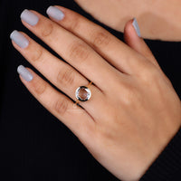 Elegant yellow gold diamond ring with a clean band.