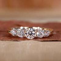 5 stone wedding band in trellis wedding band.