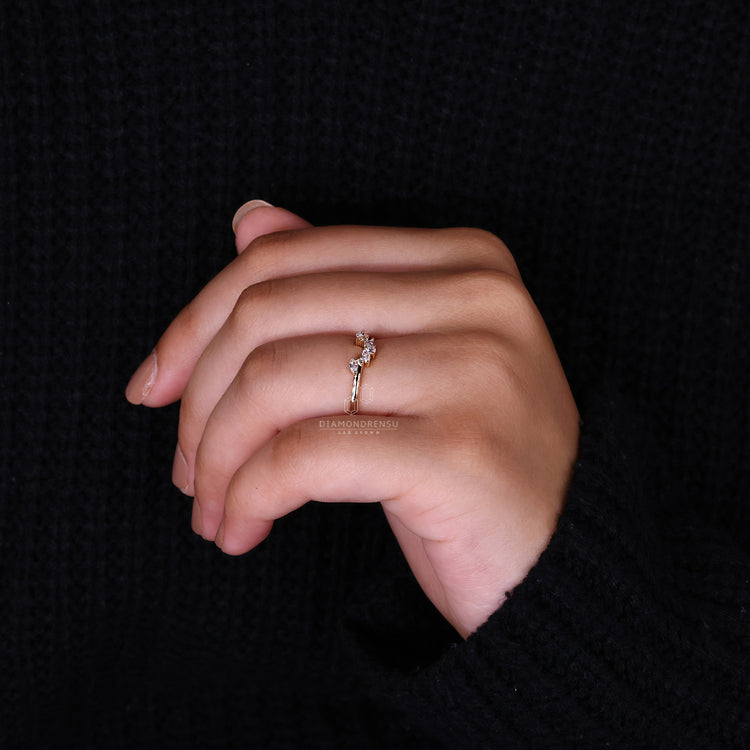 Buy wedding band with custom diamond band option.