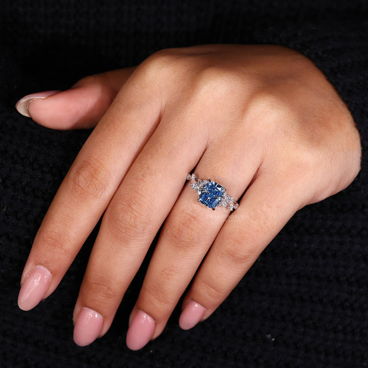Lab grown diamond with ethical and sustainable features.