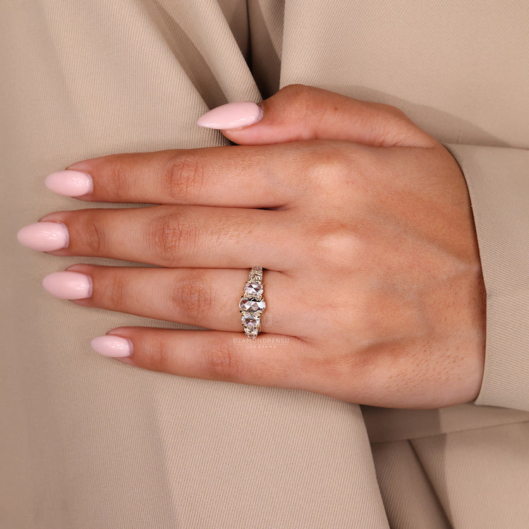 Lab grown pear diamond engagement ring design.