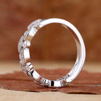 Lab grown diamond in diamond wedding band.