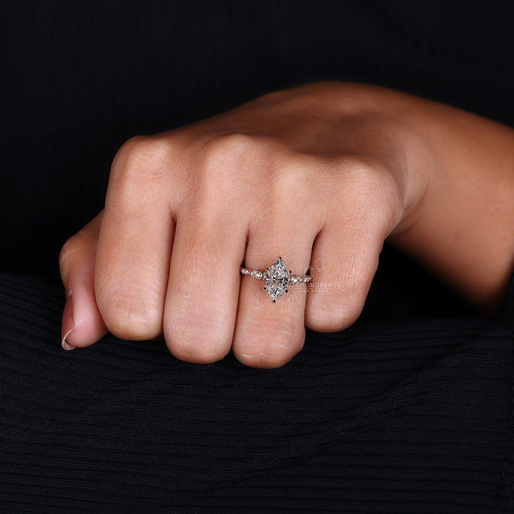 IGI certified handmade ring in pave setting design.
