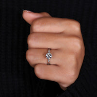White gold engagement ring with twisted band design