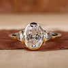 Oval Cut Lab-Grown Diamond Three Stone Ring with Trillion Side Stones – 1 to 2 CT
