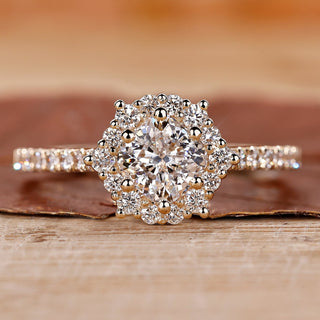 Cathedral Setting Engagement Ring with cushion cut diamond ring.