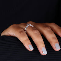 white gold engagement ring with marquise shape centre.