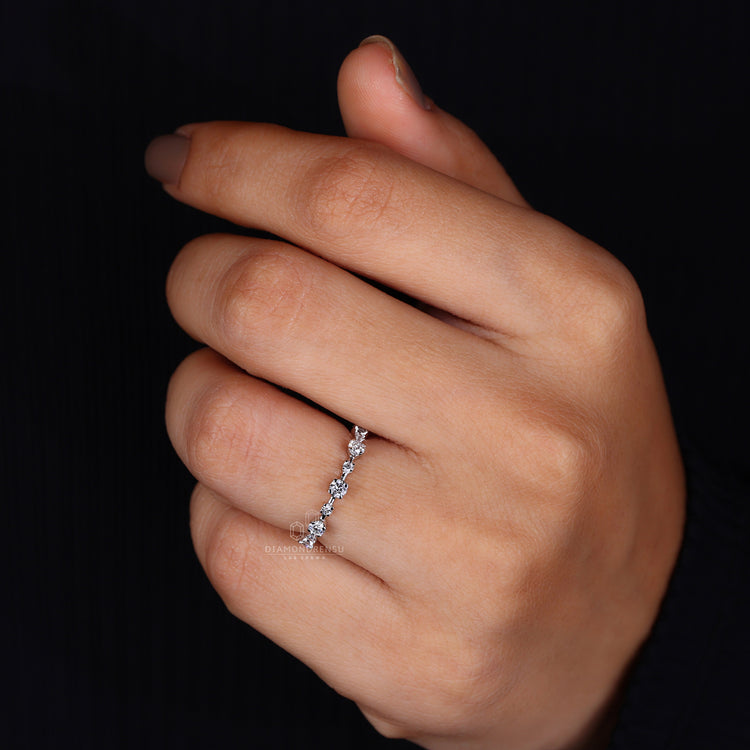 Handmade band with white gold wedding band.