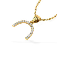 Semi-Circle Lab-Grown Diamond + Solid Gold Pendant Necklace