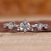 5 Stone Diamond Ring with round cut diamond ring.