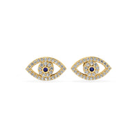 Evil Eye Lab-Grown Diamond Stud + Solid Gold Earrings