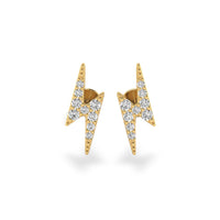 Lightning Bolt Lab-Grown Diamond Stud + Solid Gold Earrings