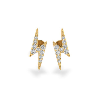 Lightning Bolt Lab-Grown Diamond Stud + Solid Gold Earrings