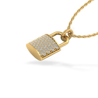 Padlock Lab-Grown Diamond + Solid Gold Pendant Necklace