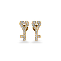 Love is The Key Lab-Grown Diamond Stud + Solid Gold Earrings