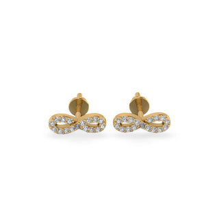 Infinity Symbol Lab-Grown Diamond Stud + Solid Gold Earrings