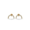 Semi-Circle Lab-Grown Diamond Stud + Solid Gold Earrings