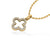 4 Leaf Open Clover Lab-Grown Diamond + Solid Gold Pendant Necklace