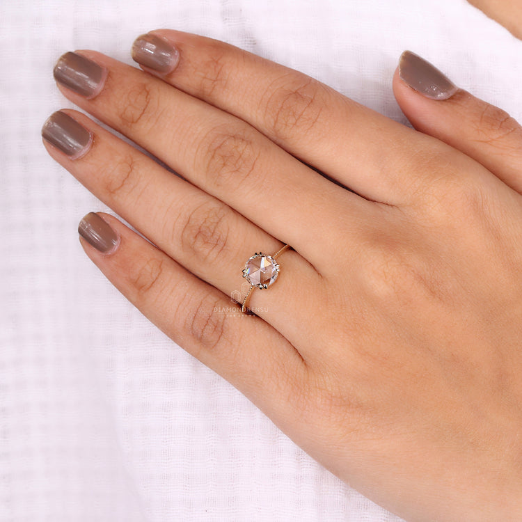 Customise ring using a double claw prong setting.
