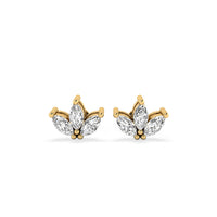 3 Petal Marquise Lab-Grown Diamond Stud + Solid Gold Earrings