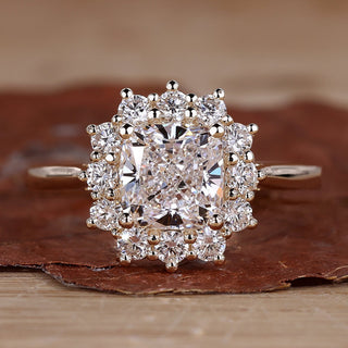 Cushion cut diamond ring with elegant sparkle.