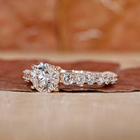 hidden accent engagement ring in Milgrain engagement ring style.
