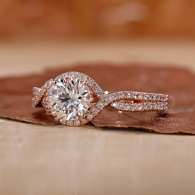 Luxurious halo engagement ring for a touch of glamour