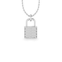 Padlock Lab-Grown Diamond + Solid Gold Pendant Necklace