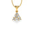 Baguette & Round Lab-Grown Diamond + Solid Gold Triangle Pendant Necklace Baguette & Round Lab-Grown Diamond + Solid Gold Triangle Pendant Necklace