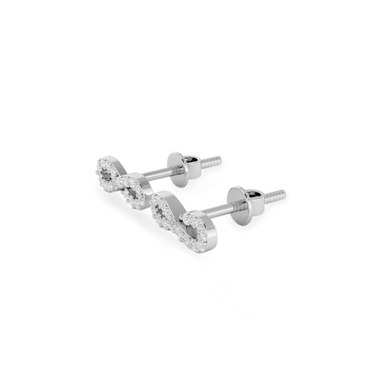 Infinity Symbol Lab-Grown Diamond Stud + Solid Gold Earrings