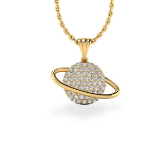 Planet Lab-Grown Diamond + Solid Gold Pendant Necklace